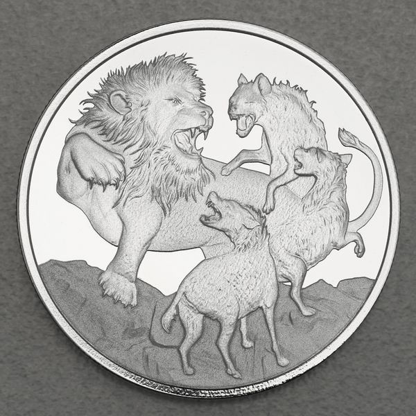 Silbermünze 1oz Niue Apex Predators 2022 - Lion vs. Hyenas