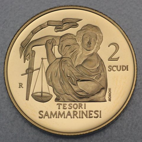 2 Scudi Goldmünze San Marino 2010 - Die Gerechtigkeit Tesori Sammarinesi