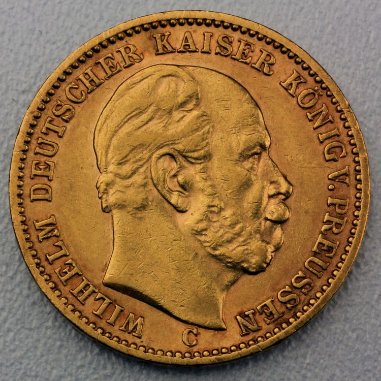 20 Reichsmark Goldmünze Wilhelm I - Preussen