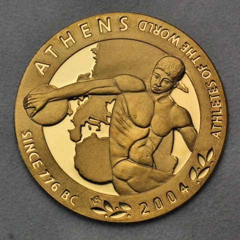 50 Dollar Goldmünze Liberia 2004 Athletes of the World Athens since 776 BC