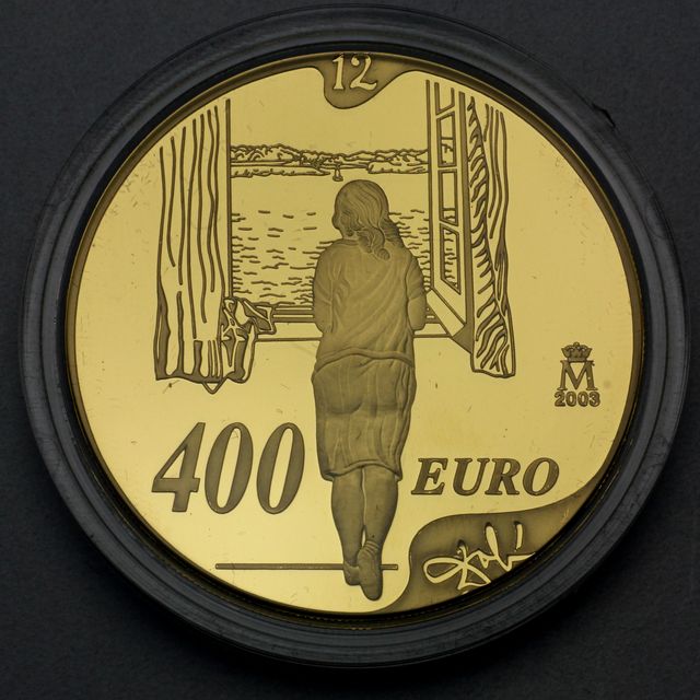 400 Euro Goldmünze Spanien 2004 Dali - Mädchen am Fenster