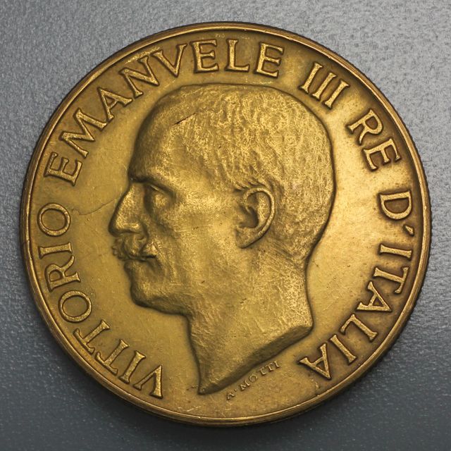 100 Lire Goldmünze Italien Vittorio Emanuele III 1923