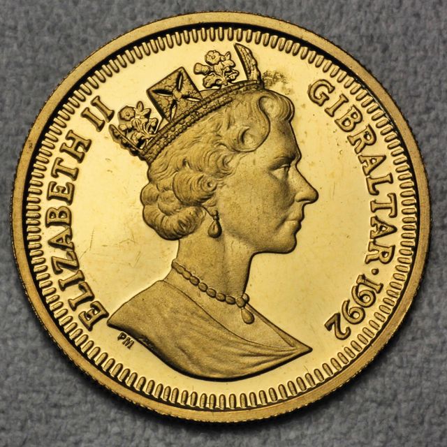 1/5 Crown Goldmünze Gibraltar 1992