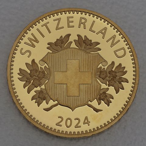 Goldmünze 50 Franken Schweiz 2024 - Schweizer Franken Gedenkmünze als Hommage an frühere Goldmünzen
