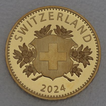 Schweizer 25 Franken Goldmünze 2024 Polierte Platte 