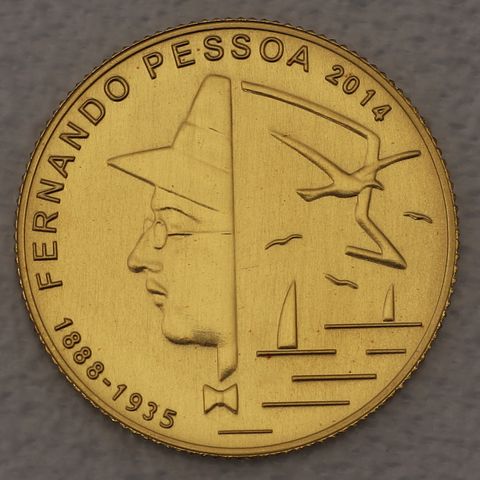 Goldmünze 0,25 Euro Portugal 2014 Fernando Pessoa