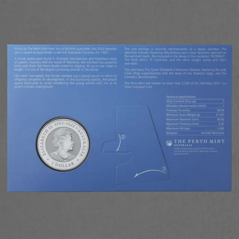 Silbermünze 1oz Australian Wombat 2023 koloriert