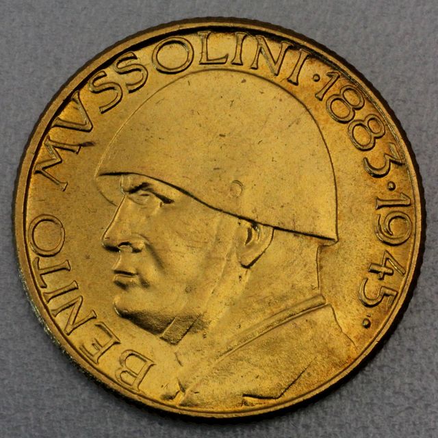 20 Lire Goldmünze Italien Mussolini - Inoffizielle Privatprägung