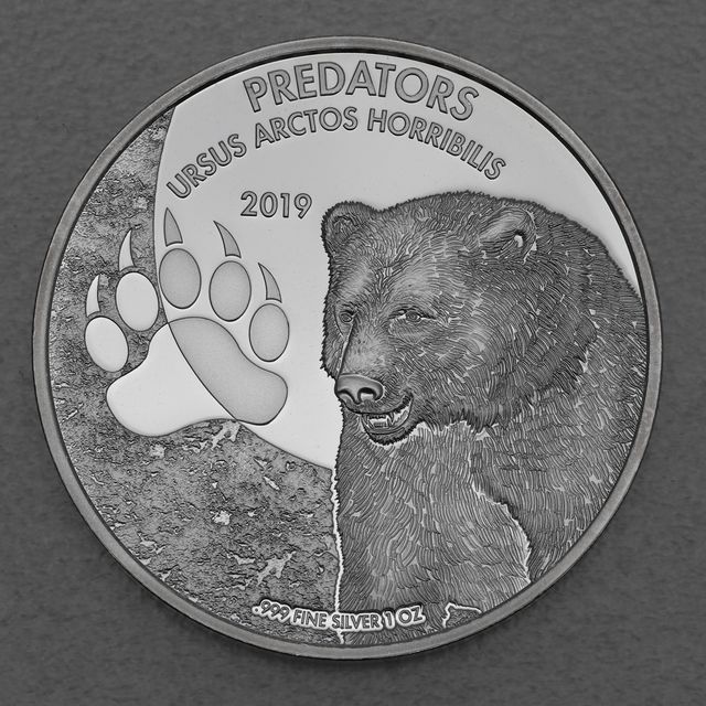 Silbermünze 1oz Predators Congo - 2019 Braunbär