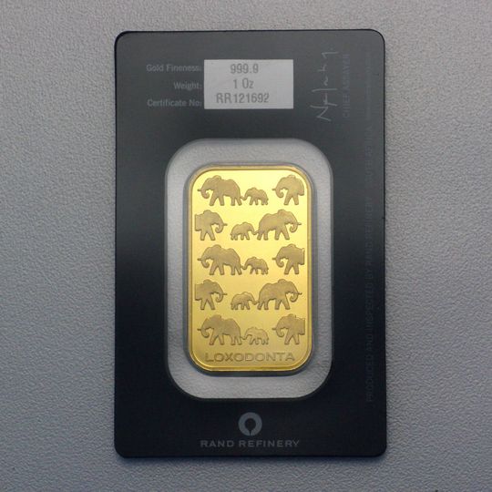 1oz Elefanten-Goldbarren