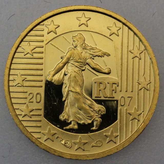 5 Euro Goldmünze Frankreich 2007 - 5. Jahrestag des Euro