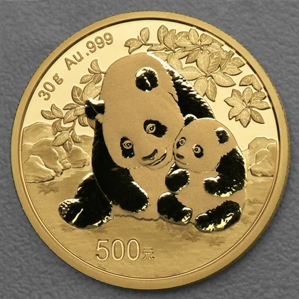 30g Goldmünze, China Panda, 2024