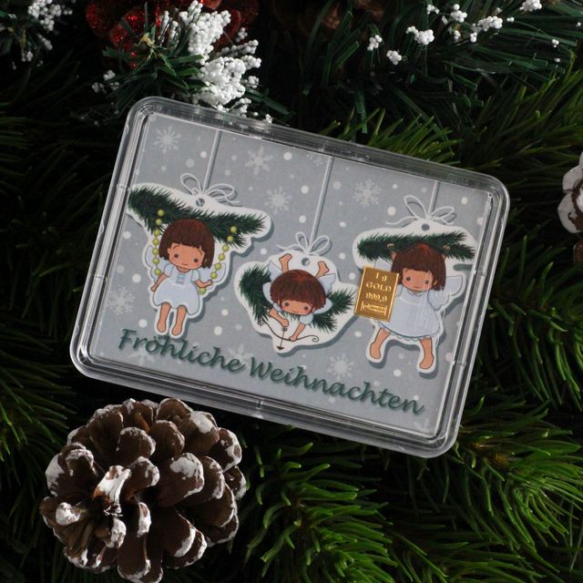 Fröhliche Weihnachten Goldbarrengeschenk