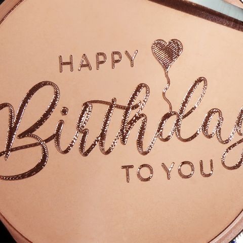 Kupfermedaille mit Motivgravur "Happy Birthday"