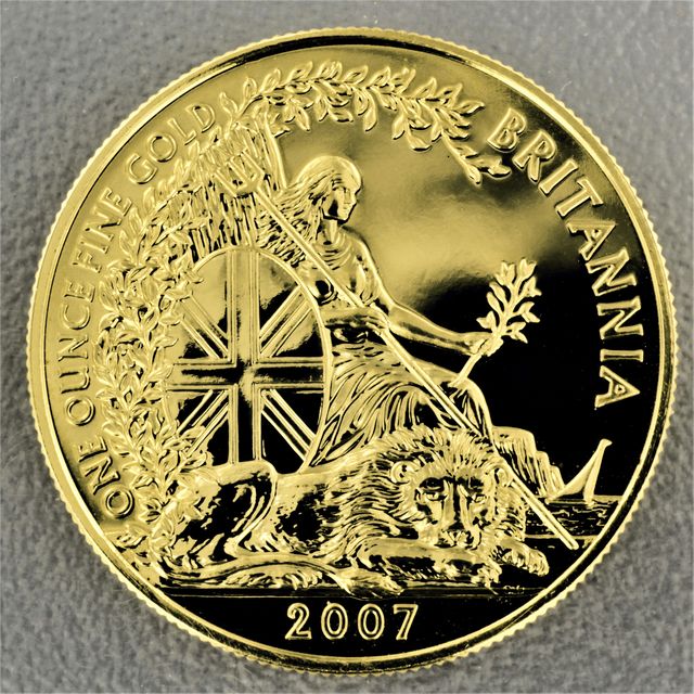 Motiv der Britannia Goldmünze 2007