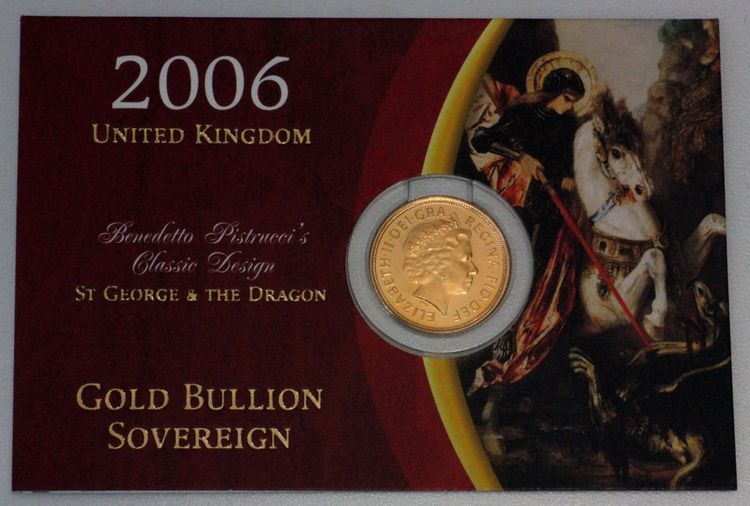 Elizabeth II Sovereign Goldmünze Proof Verkaufsverpackung Kopfseite
