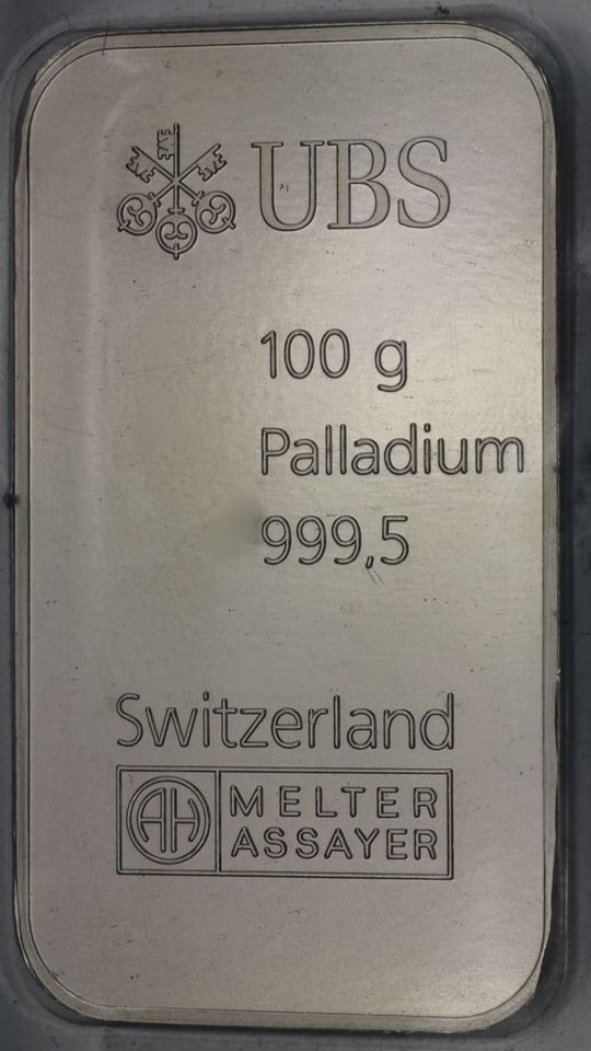 100g Palladiumbarren, UBS