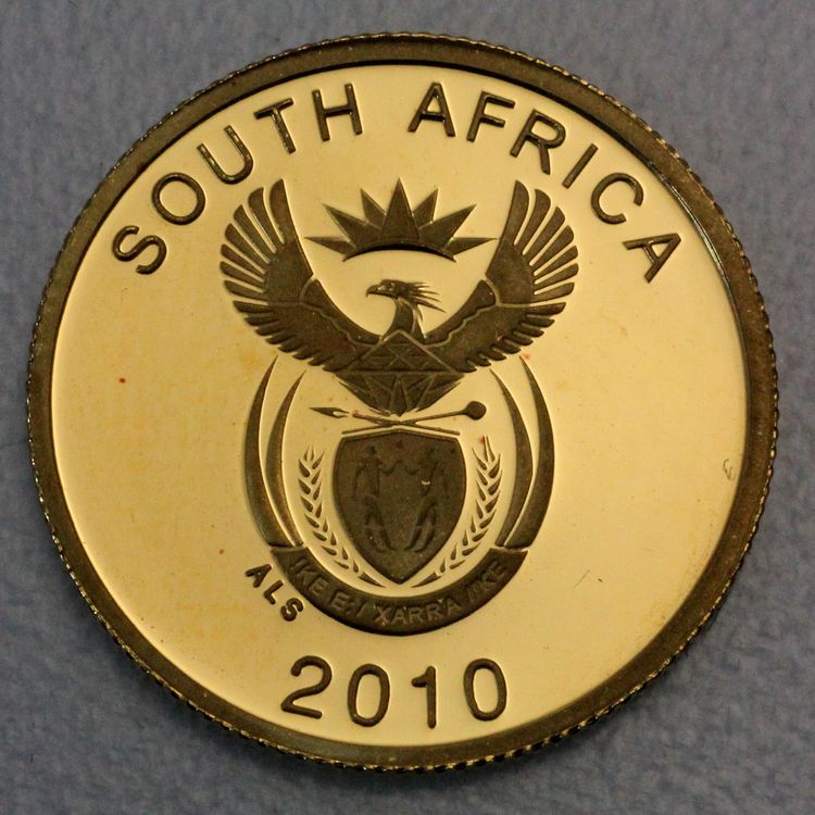 1/10oz Gold 1 Rand 2010 Goldmünzen Fussball WM in Südafrika