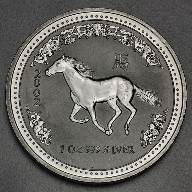 Silber Lunar Serie Australien 2002 Pferd = Year of the horse