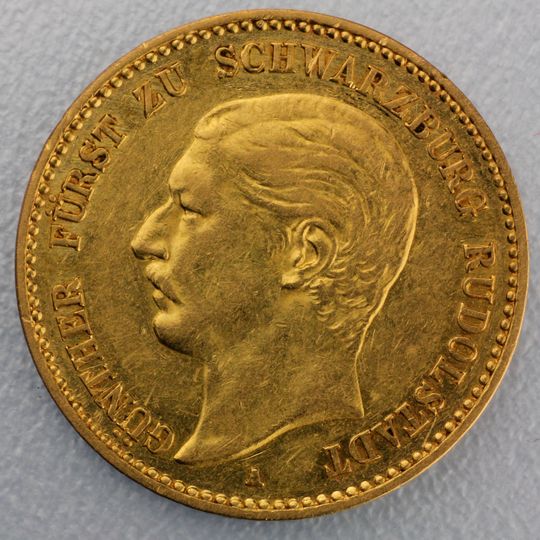 10 Reichsmark Goldmünze Günther Victor - Schwarzburg - Rudolstadt - Prägejahr 1898 Jäger Nr. 286