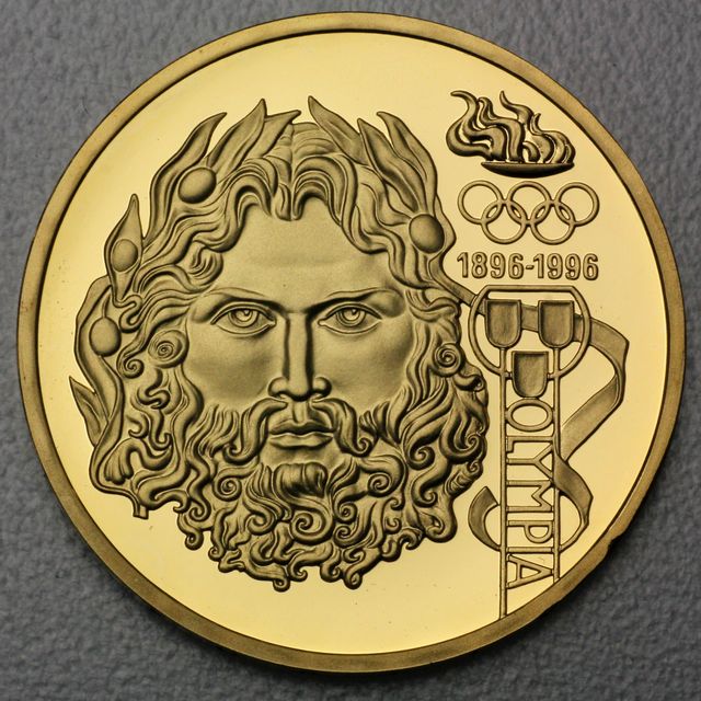 1000 Schilling Goldmünze Österreich 1995 IOC 100 Jahre Olympische Bewegung - Zeuss