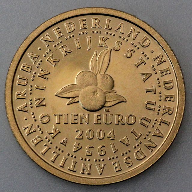 10 Euro Goldmünze 50 Jahre Königreich-Statuten Niederlande 2004