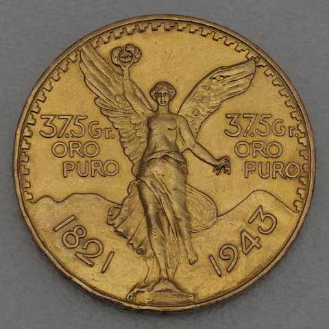 50 Pesos Goldmünze Centenario Mexiko 1943