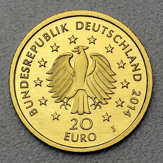 20 Euro Goldmünze 2014 Kastanie Zahlseite