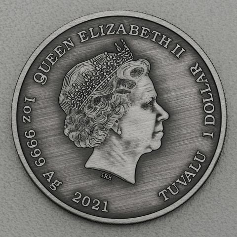 Silbermünze 1oz Tuvalu Gods of Olympus Rückseite Antikes Finish