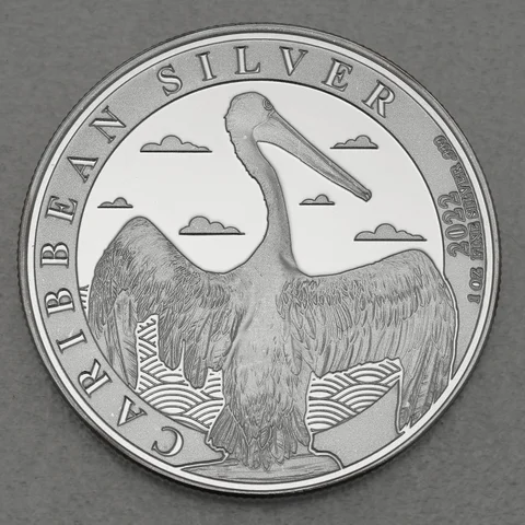 Silbermünze 1oz Barbados Caribbean Silver Pelikan 2022