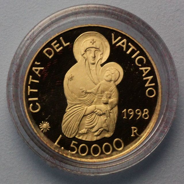 Goldmünze 50000 Lire Vatikan 1998