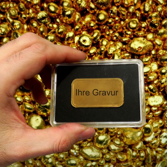 Goldbarren mit Gravur