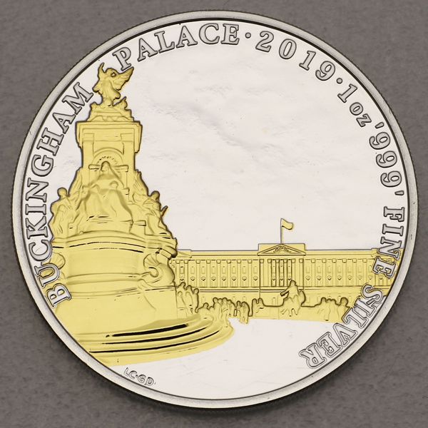 Silbermünze 1oz Landmarks of Britain 2019 - Buckingham Palace gilded / teilvergoldet