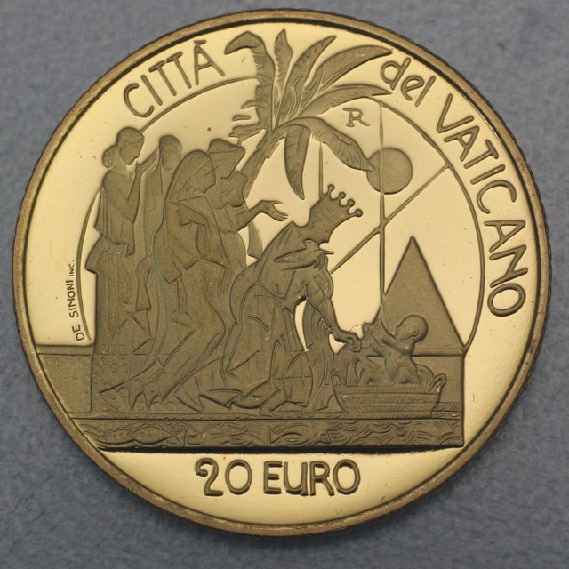 Goldmünze 20 Euro Vatikan 2003 &quot;Moses Geburt&quot;