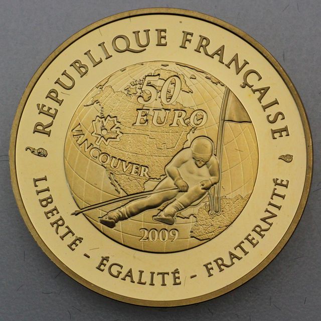 50 Euro Goldmünze Frankreich 2009 Vancouver