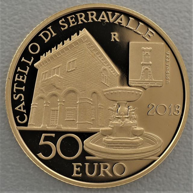 50 Euro Goldmünze San Marino 2013 Castello di Serravalle