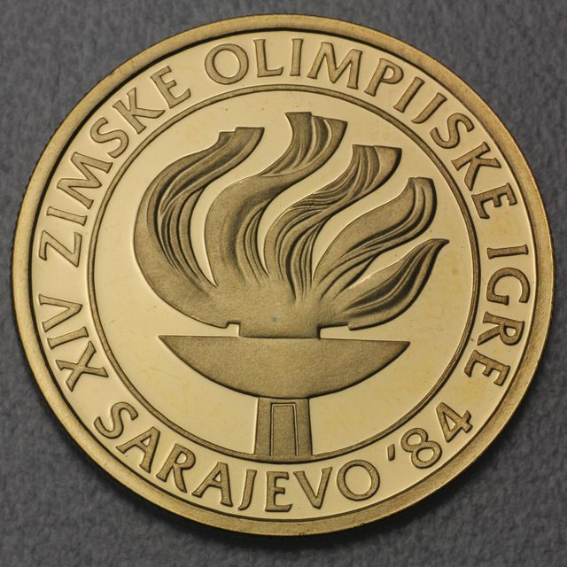 5000 Dinar Goldmünze Jugoslawien 1984 Olympiade Sarajevo 1984