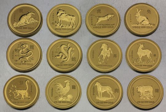 Goldmünzen der Lunar I Serie