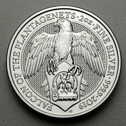 Silbermünze 2oz Queen's Beasts 2019 - Falcon of the Plantagenets