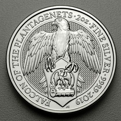 Silbermünze 2oz Queen's Beasts 2019 - Falcon of the Plantagenets