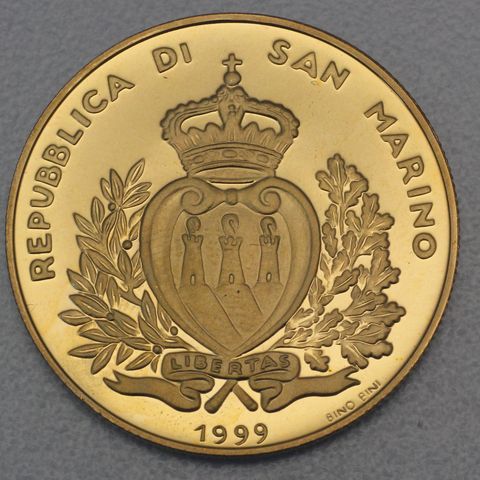 5 Scudi Goldmünze San Marino 1999 - Geburt der Venus