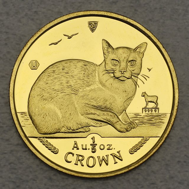Goldmünze 1/5oz Isle of Man Cat Katzen 1996 - Burmese Cat