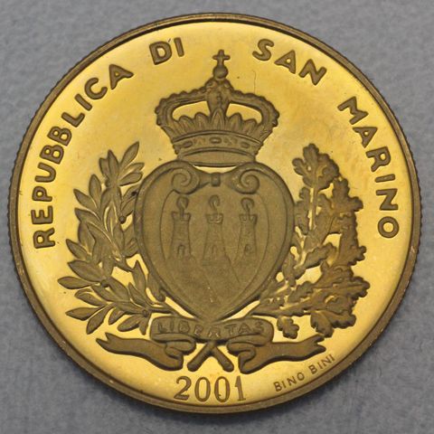 2 Scudi Goldmünze San Marino 2001 - Flora