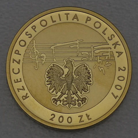 Goldmünze 200 Zloty Polen 2007 - 125. Jahrestag der Geburt von Karol Szymanowski