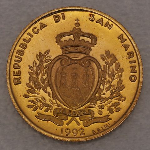 1 Scudo Goldmünze San Marino 1992 - Beitritt zu den Vereinten Nationen
