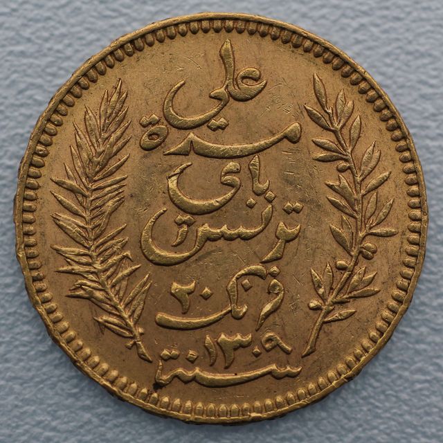 20 Francs Goldmünze Tunisie