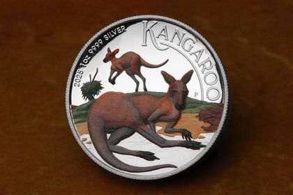 Silbermünze "Känguru" 2025 (PP/HR/koloriert)