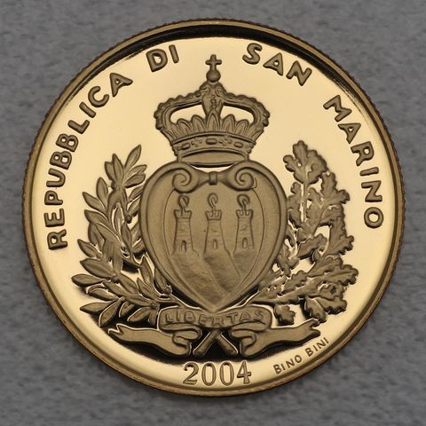 2 Scudi Goldmünze San Marino 2004 - Domagnano Schatz Gothischer Adler