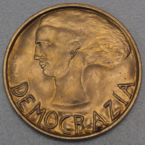 5 Scudi Goldmünze San Marino 1977 - Democrazia