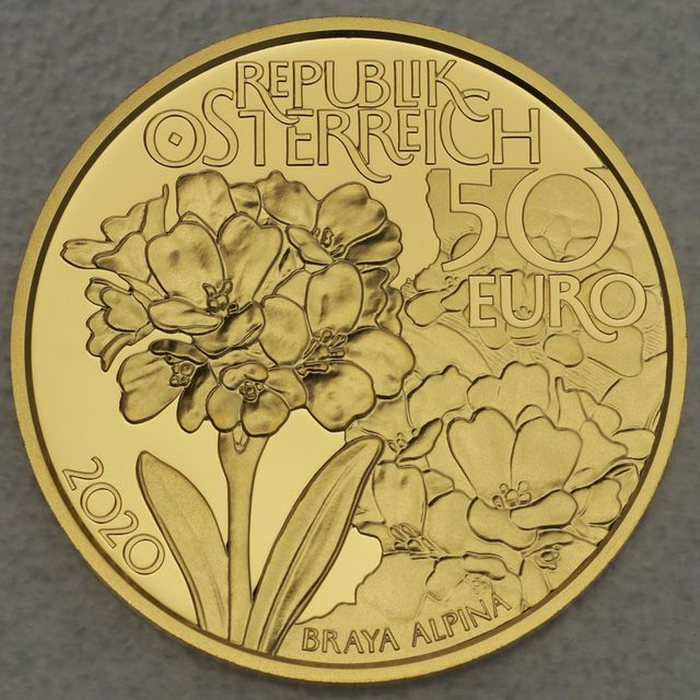 Goldmünze 50 Euro Österreich 2020 - Am höchsten Gipfel - Naturschatz Alpen